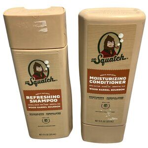 2 Dr. Squatch Wood Barrel Bourbon Shampoo & Conditioner Refreshing 11 Oz